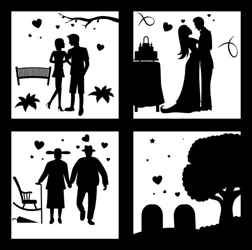 True love until death silhouette vector image