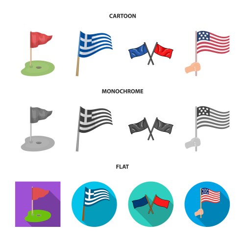 Isolated object world and flag symbol set Vector Image