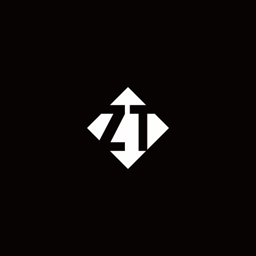 Zt logo monogram with pillar shape designs Vector Image