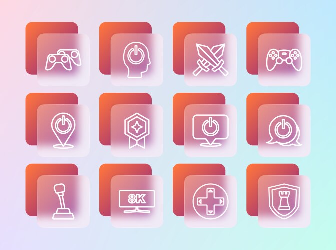 Set line game controller or joystick computer vector image