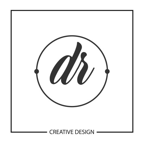 Initial letter dr logo template design Royalty Free Vector