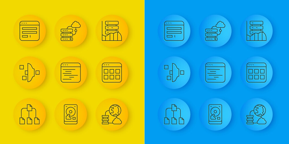 Set line folder tree filter setting software vector image