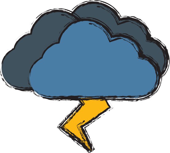Cloud and thunder icon Royalty Free Vector Image