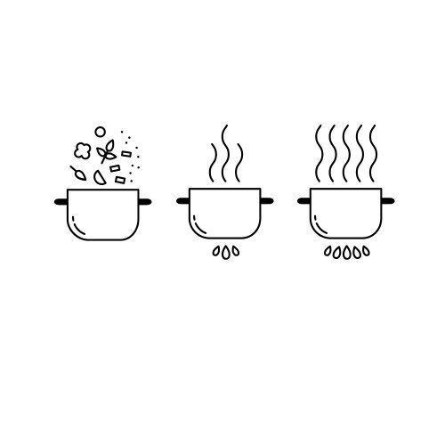 Cooking line icons set vector image