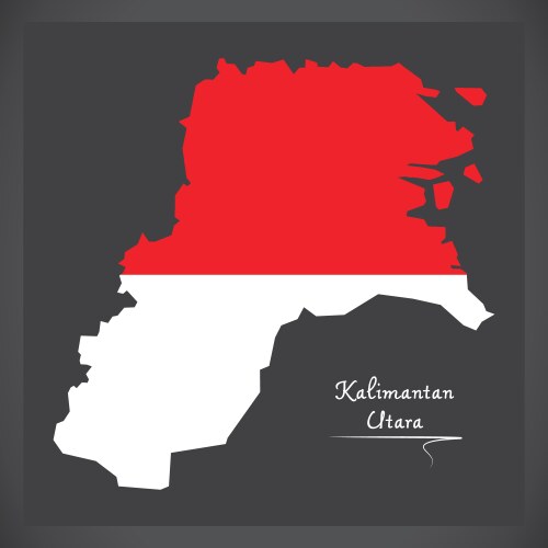 kalimantan utara indonesia map with indonesian vector