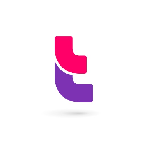 Letter t or double r logo concept red Royalty Free Vector