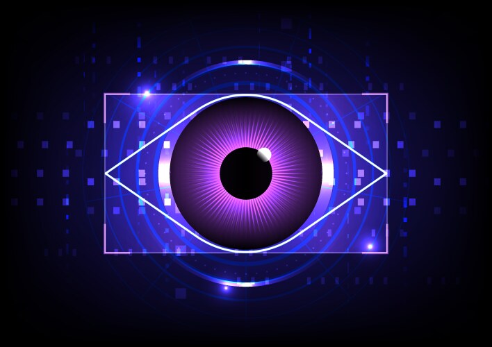 Technology eye detection abstract vector image