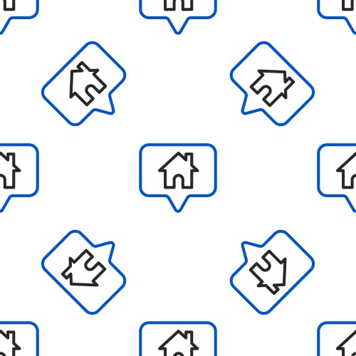 Line map pointer with house icon isolated seamless vector image