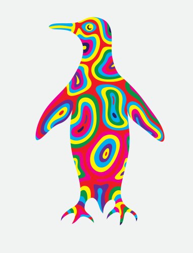 Penguin colorfully Vector Image
