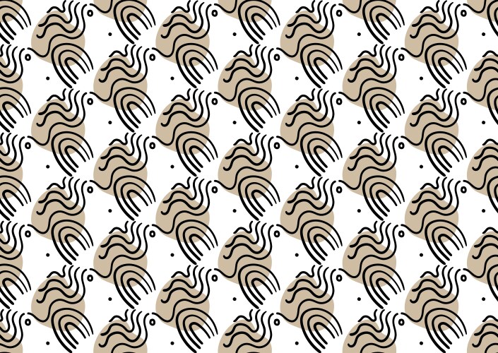 seamless pattern of abstract lines and filled vector image