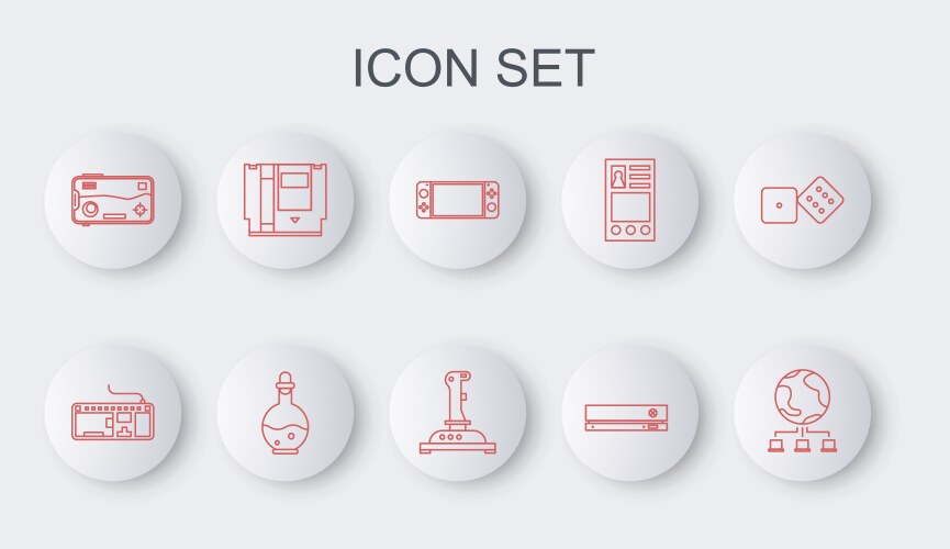 Set line computer network keyboard portable vector image