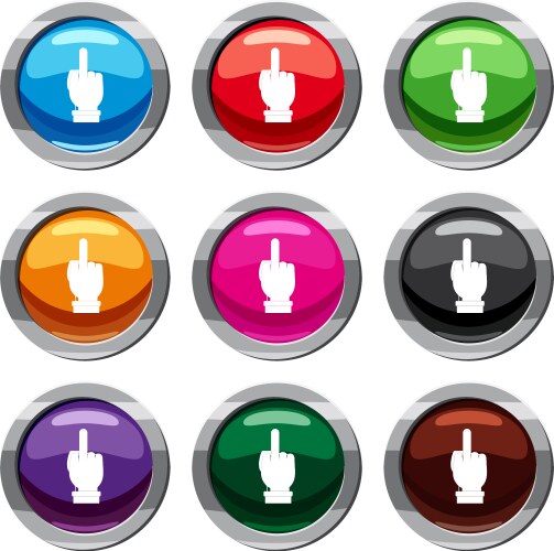 Middle finger hand sign set 9 collection Vector Image