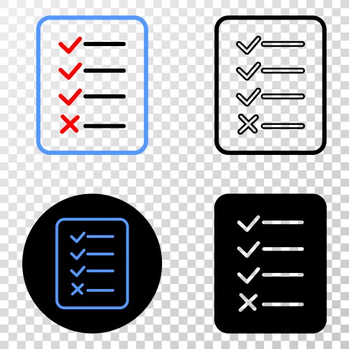 task list page eps icon with contour vector image