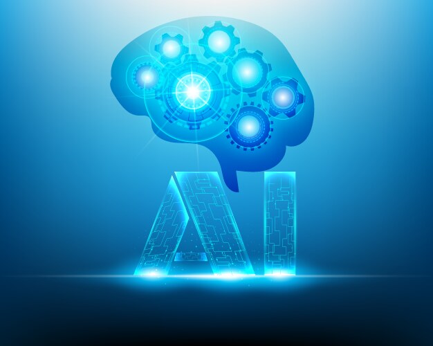 ai brain gears network vector image