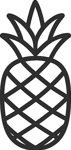 Pineapple with clean lines and simple Vector Image