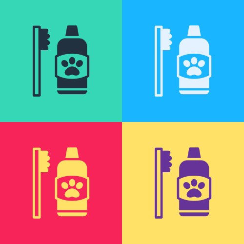 Pop art dental hygiene for pets icon isolated vector image