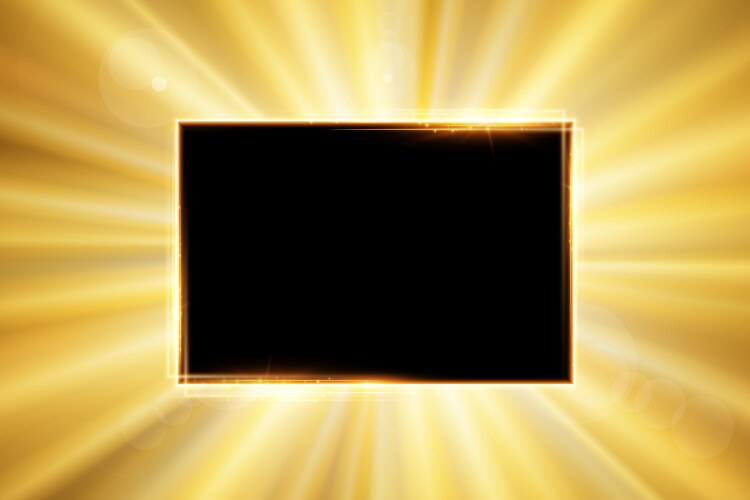 yellow neon rectangle frame vector