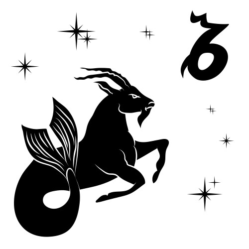 Capricorn Zodiac Silhouette Vector Image