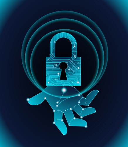 data protection by digital security hologram vector image