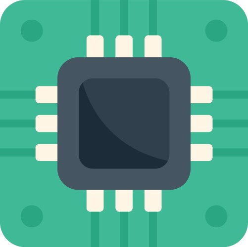Electronic microchip showing data processing power vector image