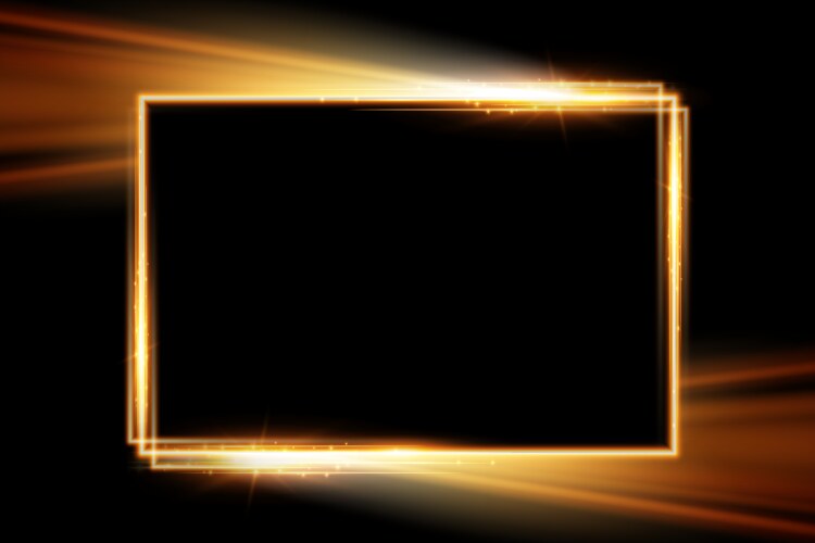 Red neon frame lighting banner on transparent Vector Image