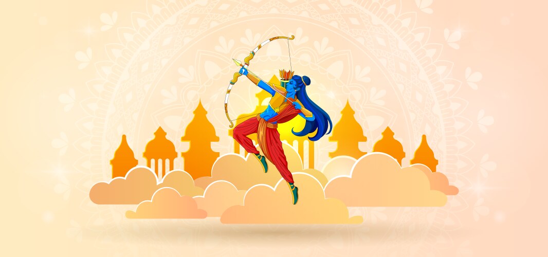 Dussehra banner concept Vector Image