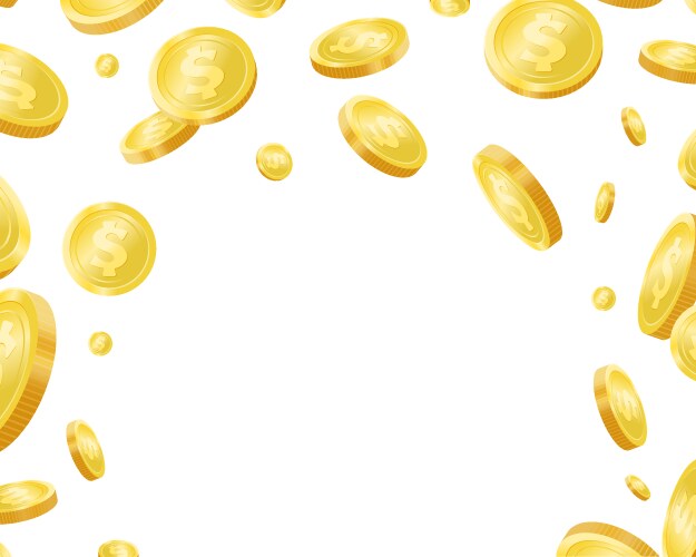 Falling Golden Coins Background Vector Image