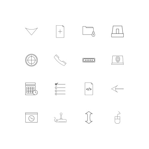 Internet technologies simple linear icons set vector image