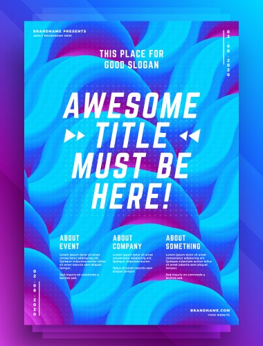 Modern abstract cover design template vibrant vector image