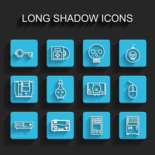 Set line video game console mobile and playing vector image