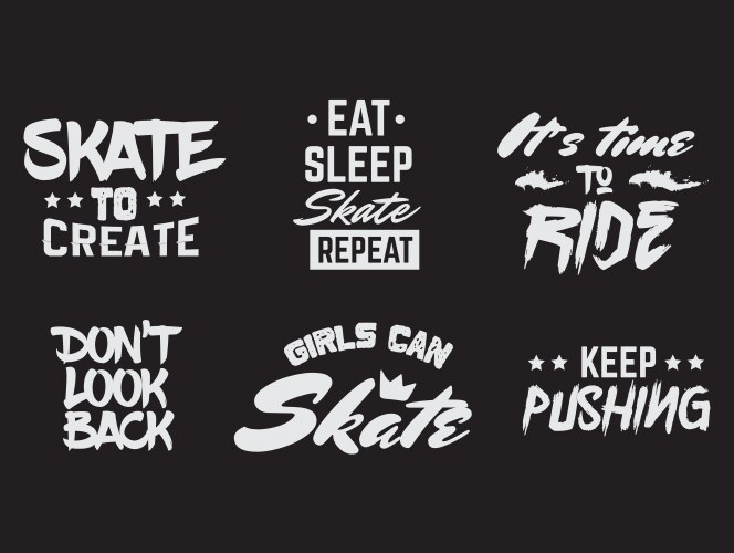 Skate Quote Backgrounds Vector Image