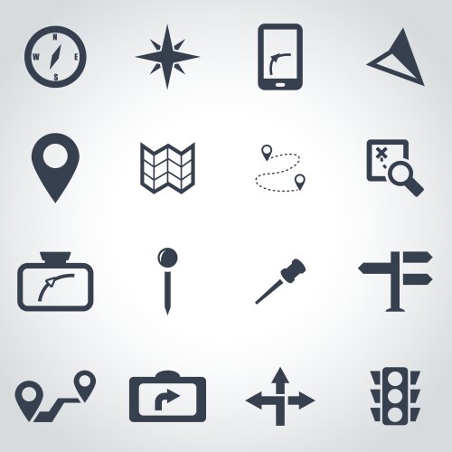 Navigation Icon Set - Map Markers vector image