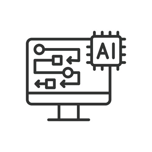 Ai flowchart generator icon in line design vector image