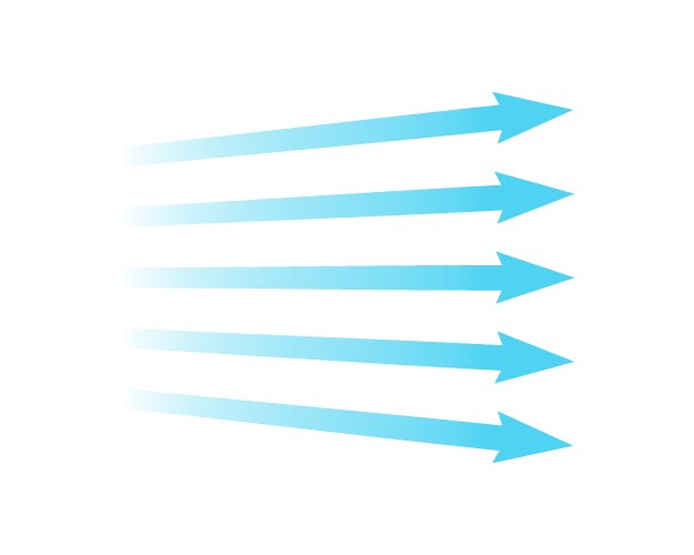 air flow blue arrow showing direction of vector