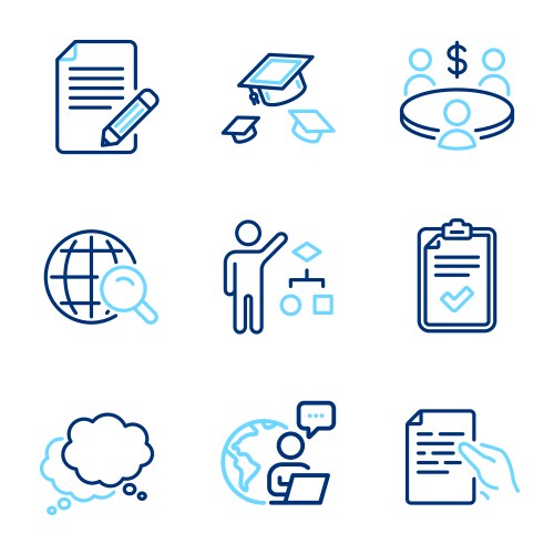 education icons set included icon as internet vector image