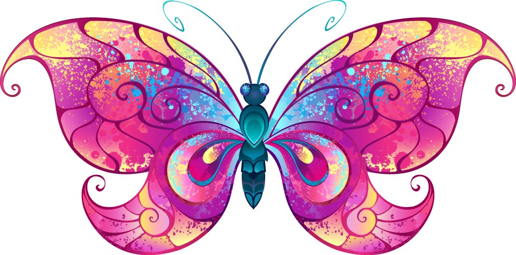 Painted pink butterfly vector image