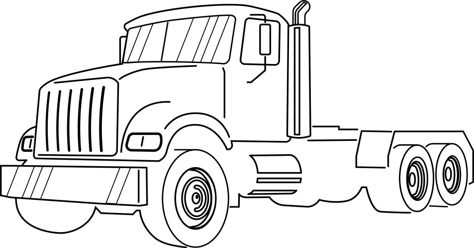 Semi truck lorry freight transportation Royalty Free Vector