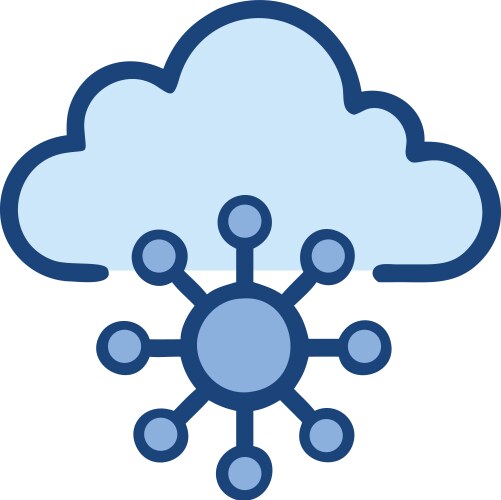 Cloud computing distributed network system vector image