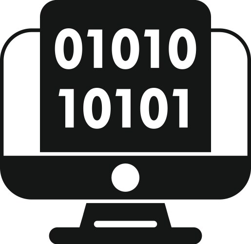 Code zero develop icon simple gear hosting vector image
