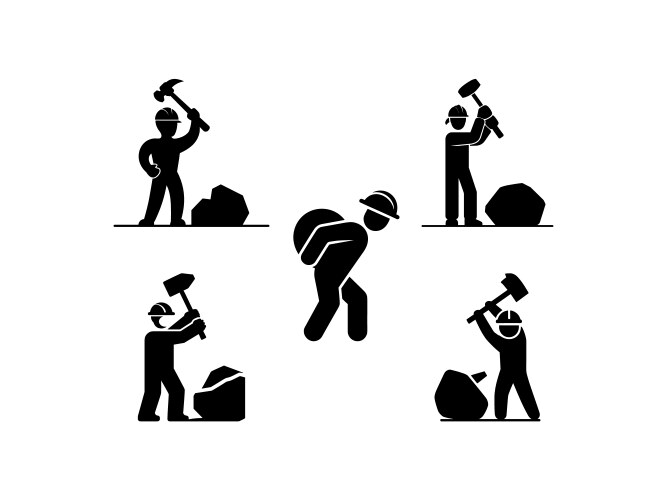 Breaking rocks Vector Images & Graphics for Commercial Use | VectorStock