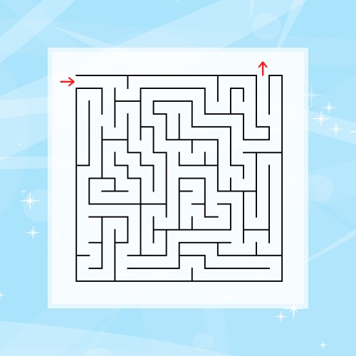 A square labyrinth an interesting and useful game vector image