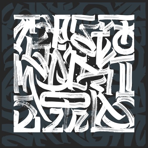 Calligraphy abstract graffiti lettering grunge vector image