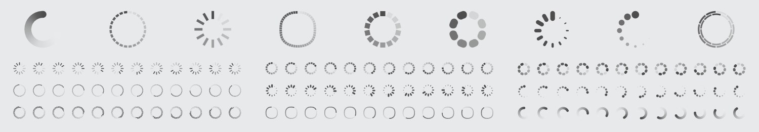 Circular loading buffering icons set vector image
