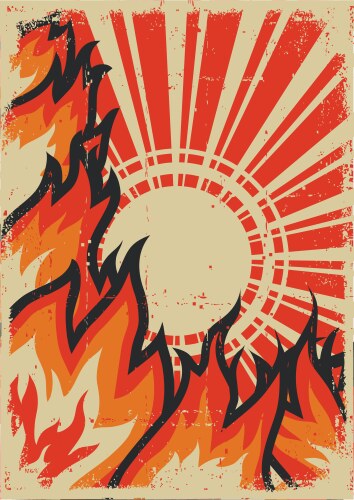 Fire Rust Backround Rustic Fire Frame Background Royalty Free Vector Image