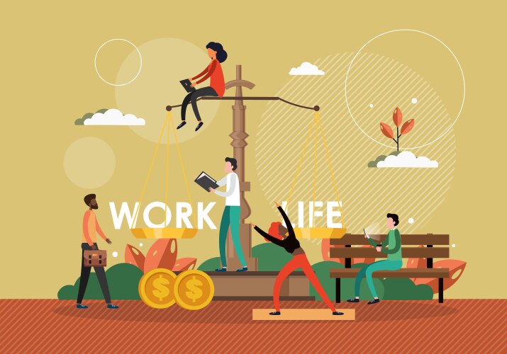 Work life balance concept Royalty Free Vector Image
