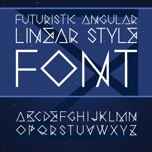 Angular Linear Font - Futuristic Style vektorbild