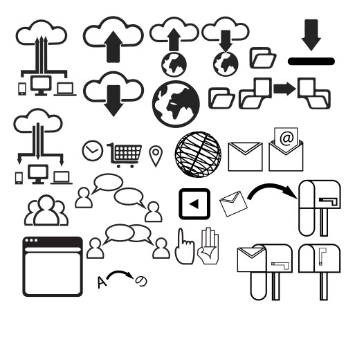Computer networking ui set vector image