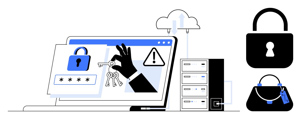 Digital security concept with hacker hand stealing vector image