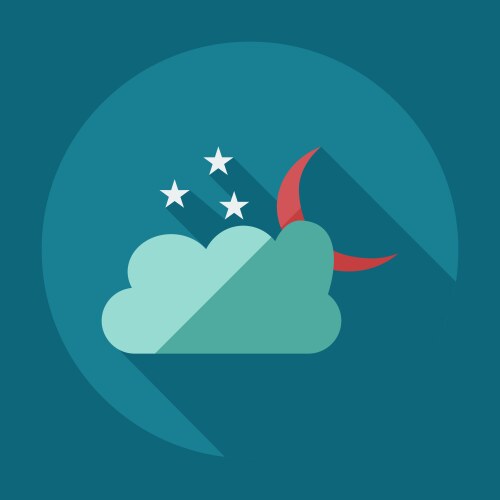 flat modern design with shadow icons cloud moon vector image