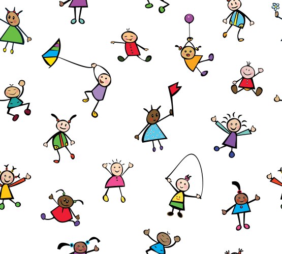 Seamless pattern of cute animals Royalty Free Vector Image